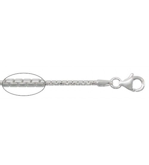 1.2mm Rounded Diamond Cut Box Chain, 16" - 24" Length, Sterling Silver